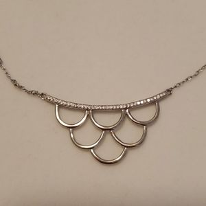Silver necklace with crystal